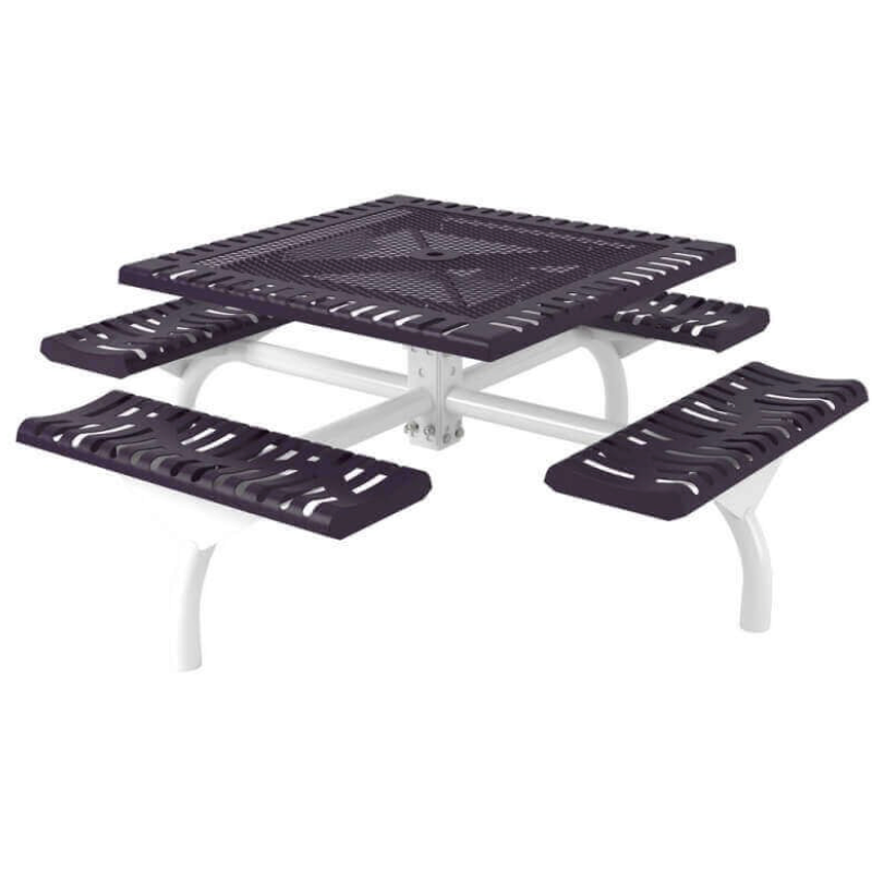 Superior Recreational 46ft Classic Square Web Table with 4 Attached Seats T46WEBCLASSPSM