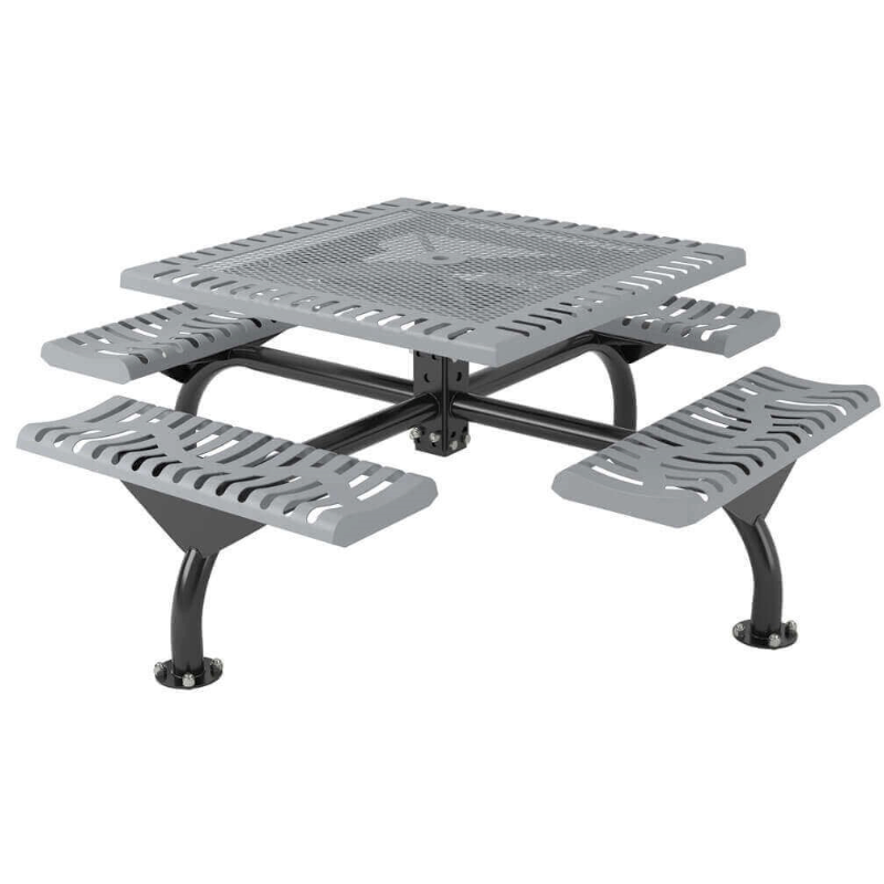 Superior Recreational 46ft Classic Square Web Table with 4 Attached Seats T46WEBCLASSPSM