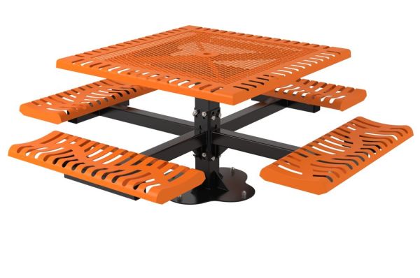 Superior Recreational 46FT Classic Square Portable Table with 4 Attached Seats T46CLASS