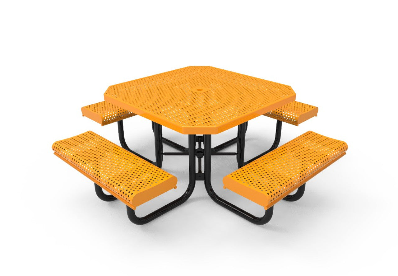 Superior Recreational 46ft Rolled Octagon Portable Table with 4 Attached Seats T46OCTROLL
