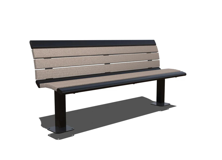 Superior Recreational  6ft Arches SERIES RECYCLED BENCH W/ BACK B6WBARS-RC-BRN