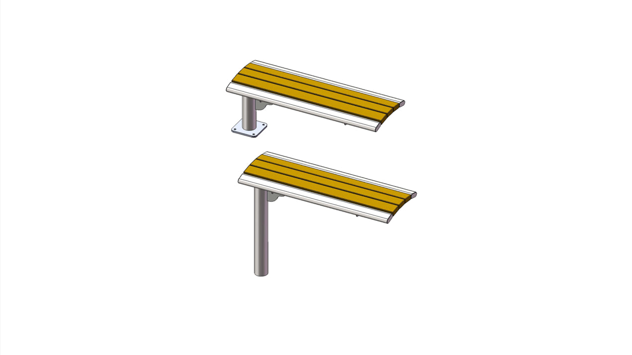 Superior Amenities Arches Recycled Cantilever Bench without Back - B4ARS-RC-CANT-BRN