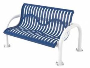 Superior Amenities Ribbed Steel Modern Add-On Classic Bench with Back - B6WBMODCLASSPSM-AD