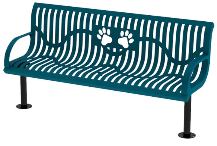 Superior Amenities 6β² Classic Wingline Bench Paws Design - B6WBULP-PWS