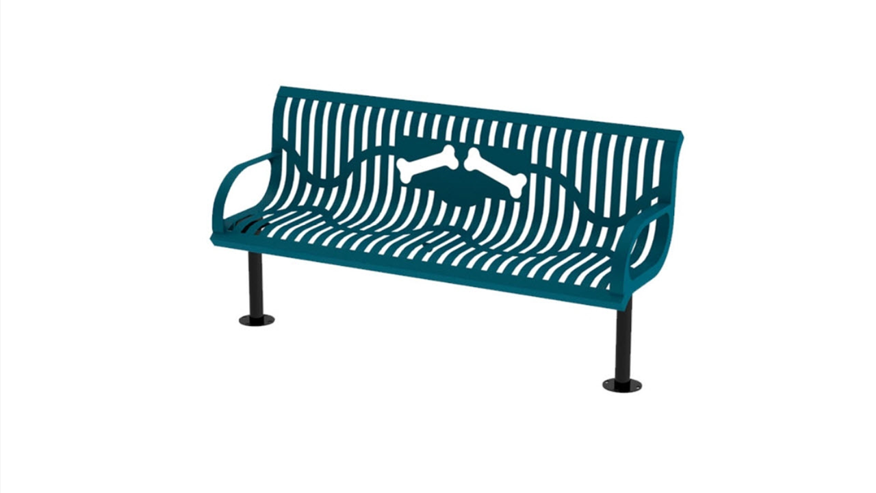 Superior Amenities Classic Wingline Dog Park Bench with Bones Design -  B6WBCLASSWINGLP-BNS