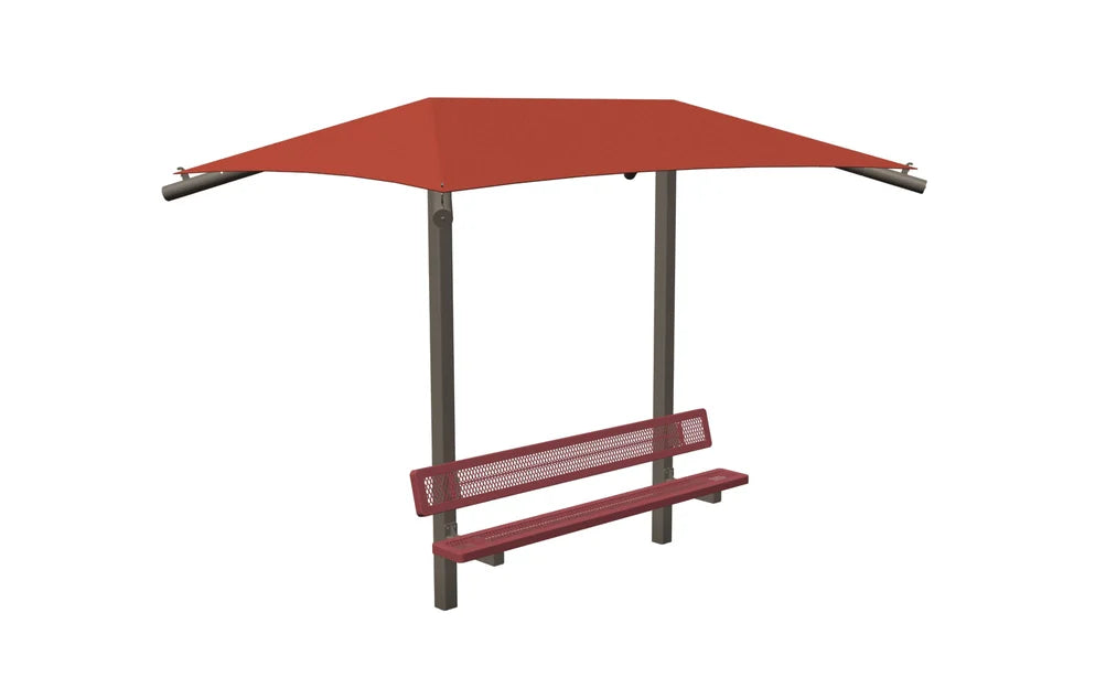 Superior Amenities Shaded Bench 12' x 8' x 8' Embedded with Glide - BRU120808IG