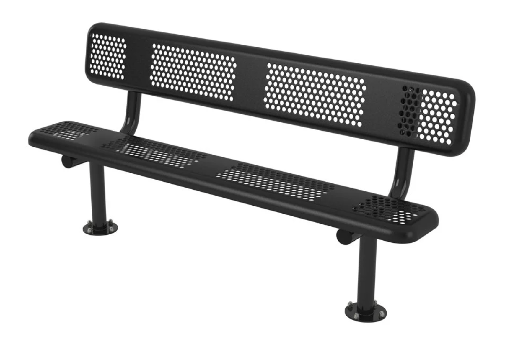 Superior Amenities Perforated Style Bench with Back - B8WBPERF4-4S