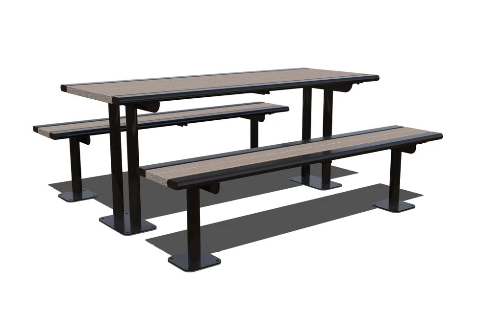 Superior Recreational  6ft Arches SERIES RECYCLED MULTI-PEDESTAL TABLE T6ARPEDS-RC