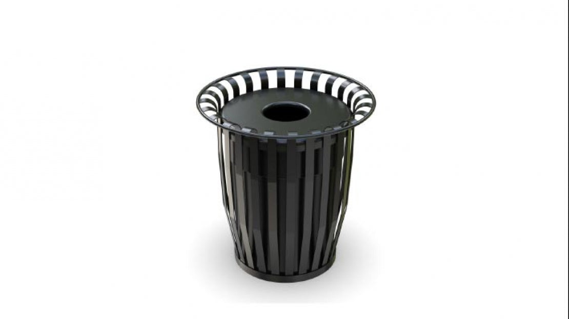 Superior Amenities 36 Gallon Crown Trash Receptacle with Flat Top - TR32CROWN-FT14