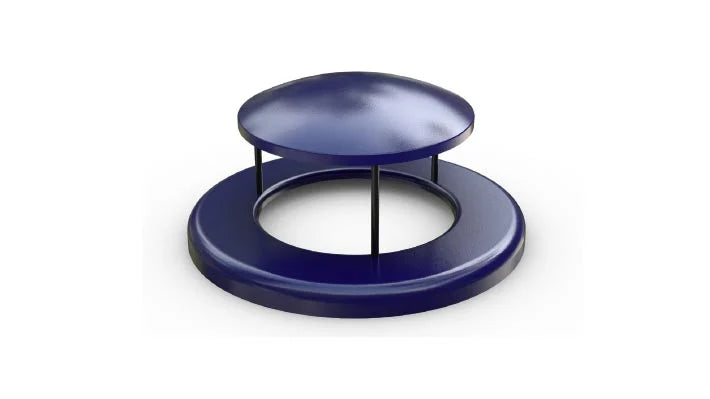 Superior Amenities Flat Trash Top with Rain Bonnet for 32 Gallon Receptacles - FLATTOP32RB-HW