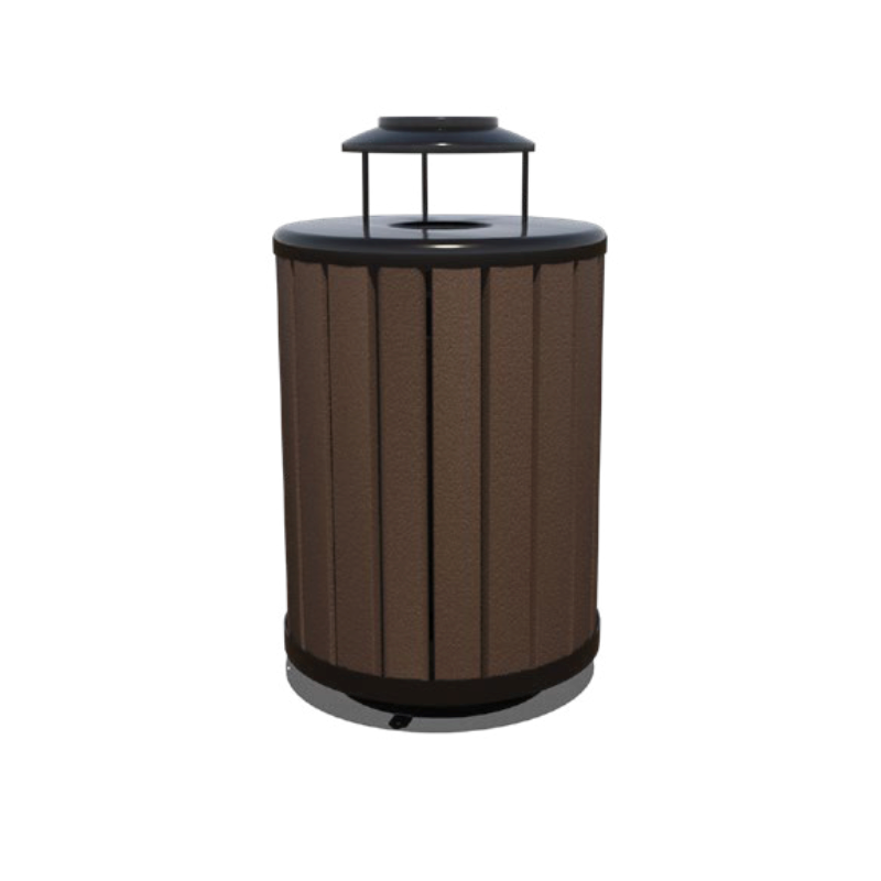 Superior Recreational  Arches RECYCLED RECEPTACLE W/ ASH URN LID & PLASTIC LINER TR32AR-FLATTOPAB