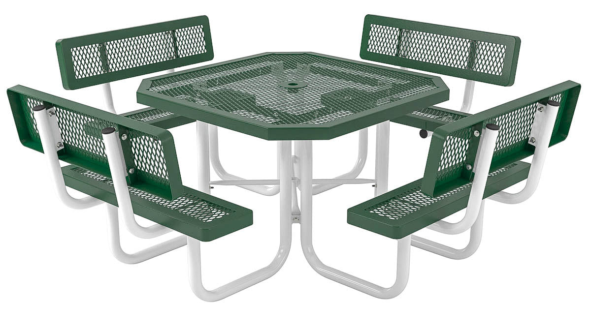 Superior Amenities 46″ x 57″ Regal Accessible Octagon Portable Table with 3 Attached Seats -  T46OCT-3ADA