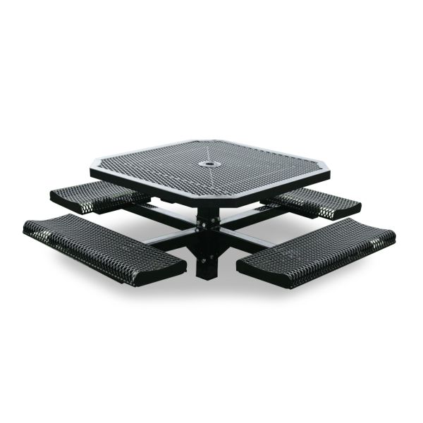 Superior Recreational 46ft Rolled Octagon Pedestal Table with 4 Attached Seats T46OCTROLLPEDS