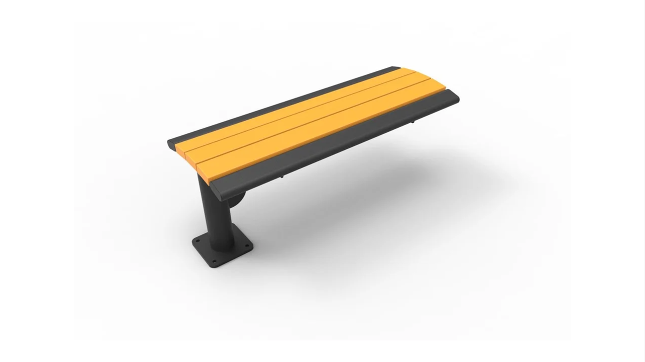 Superior Amenities Arches Recycled Cantilever Bench without Back - B4ARS-RC-CANT-BRN