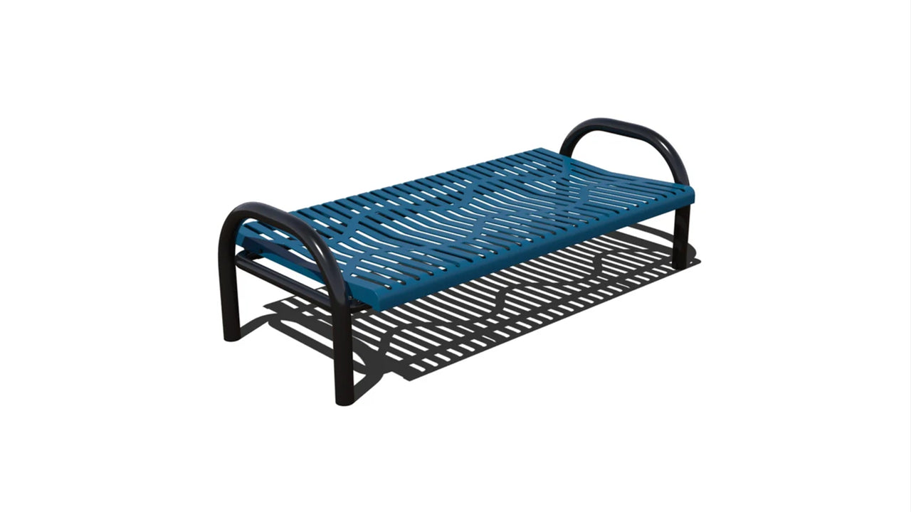 Superior Amenities Ribbed Steel Modern Classic Bench without Back - B6MODCLASSPSM