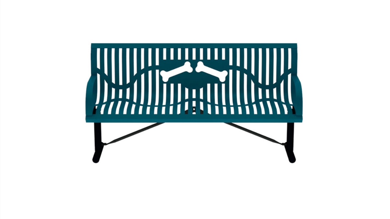 Superior Amenities Classic Wingline Dog Park Bench with Bones Design -  B6WBCLASSWINGLP-BNS