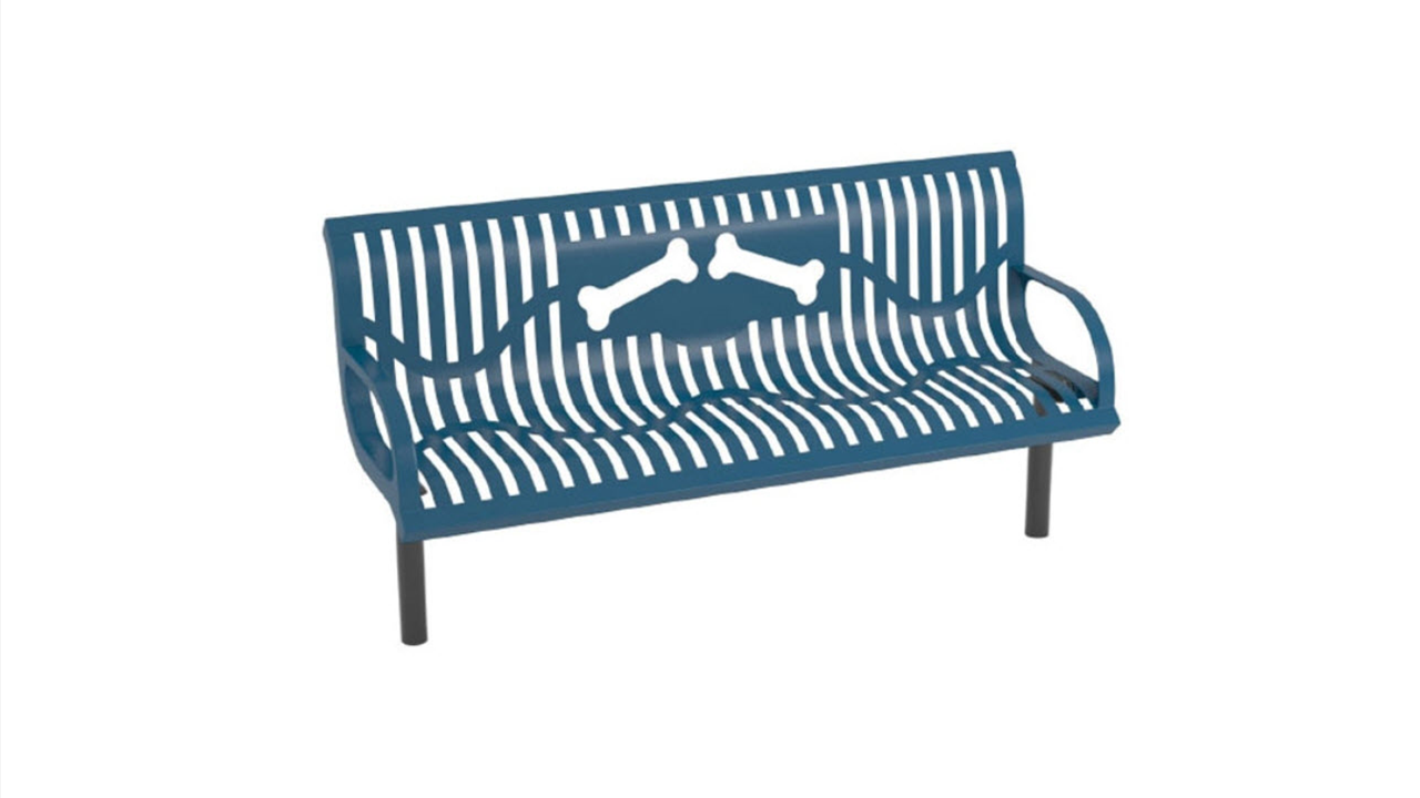 Superior Amenities Classic Wingline Dog Park Bench with Bones Design -  B6WBCLASSWINGLP-BNS