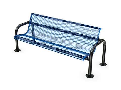 Superior Amenities Expanded Metal Modern Standard Bench with Back - B6WBMODERNPSM