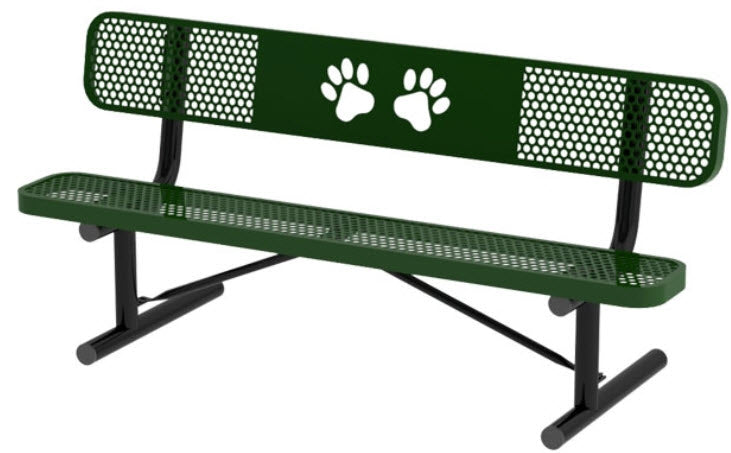 Superior Amenities 6′ UltraLeisure Standard Bench with Back Paws Design - B6WBULP-PWS