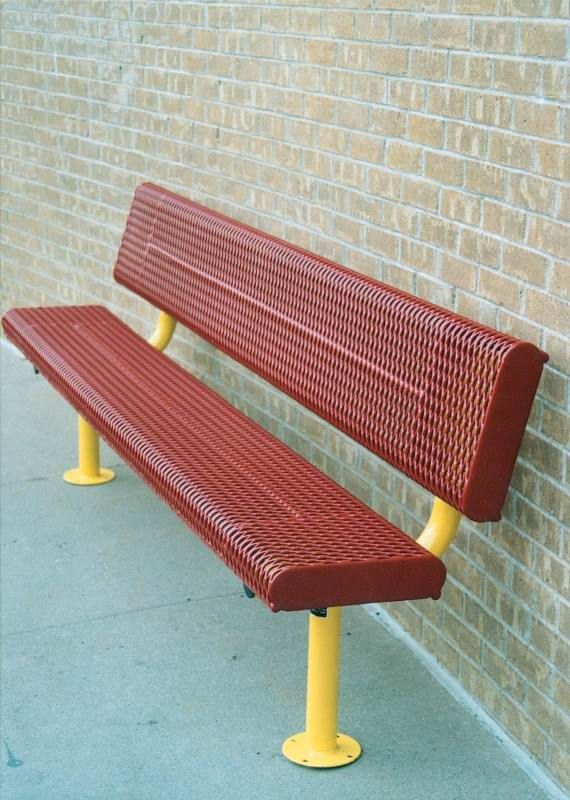 Superior Amenities Rolled Standard Bench with Back - B8WBROLLP