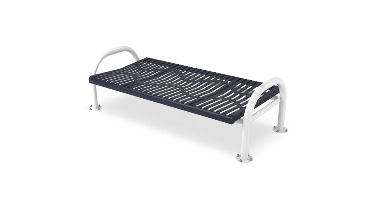 Superior Amenities Ribbed Steel Modern Classic Bench without Back - B6MODCLASSPSM