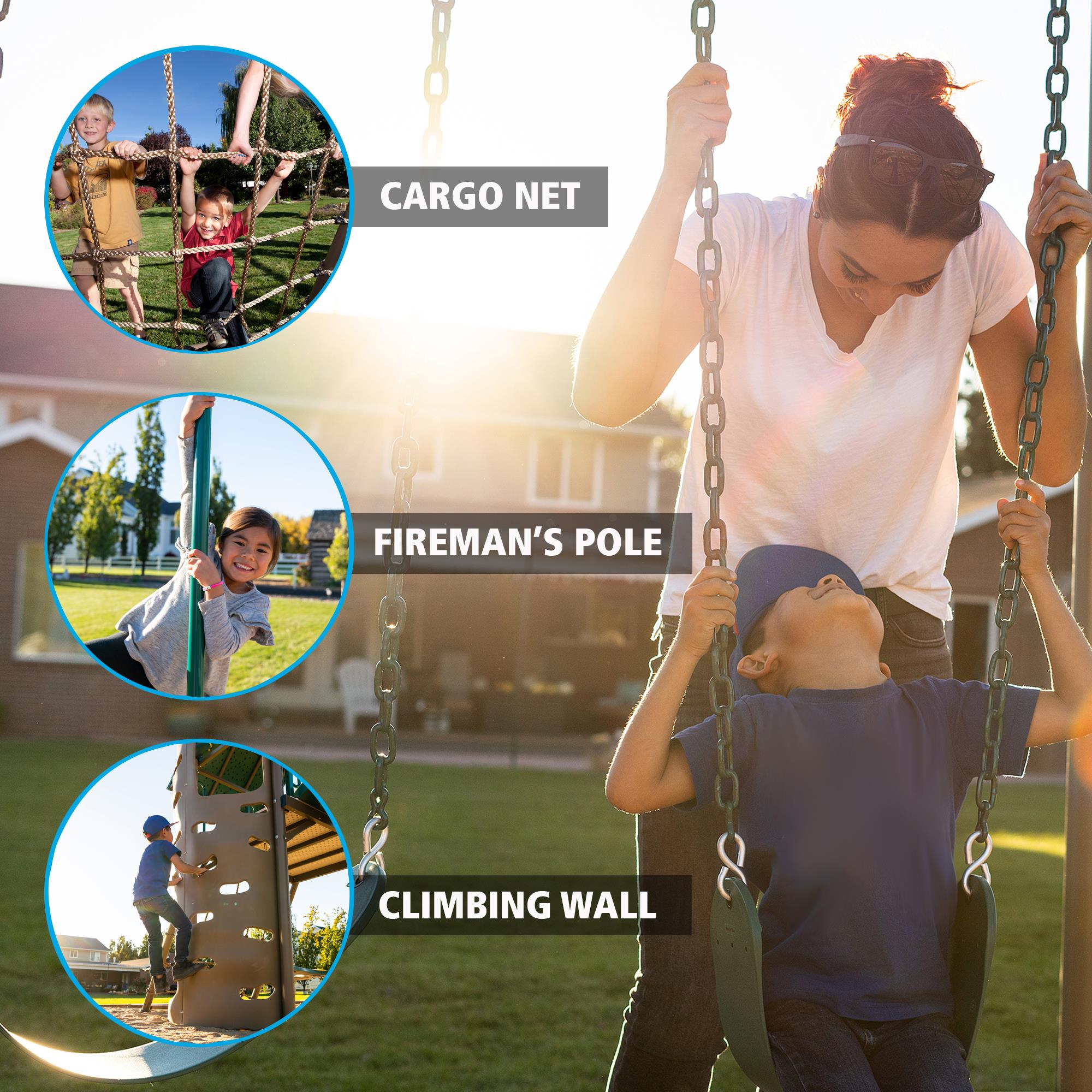 Lifetime Big Stuff Deluxe Swing Set Playset - Earthtone - 91080