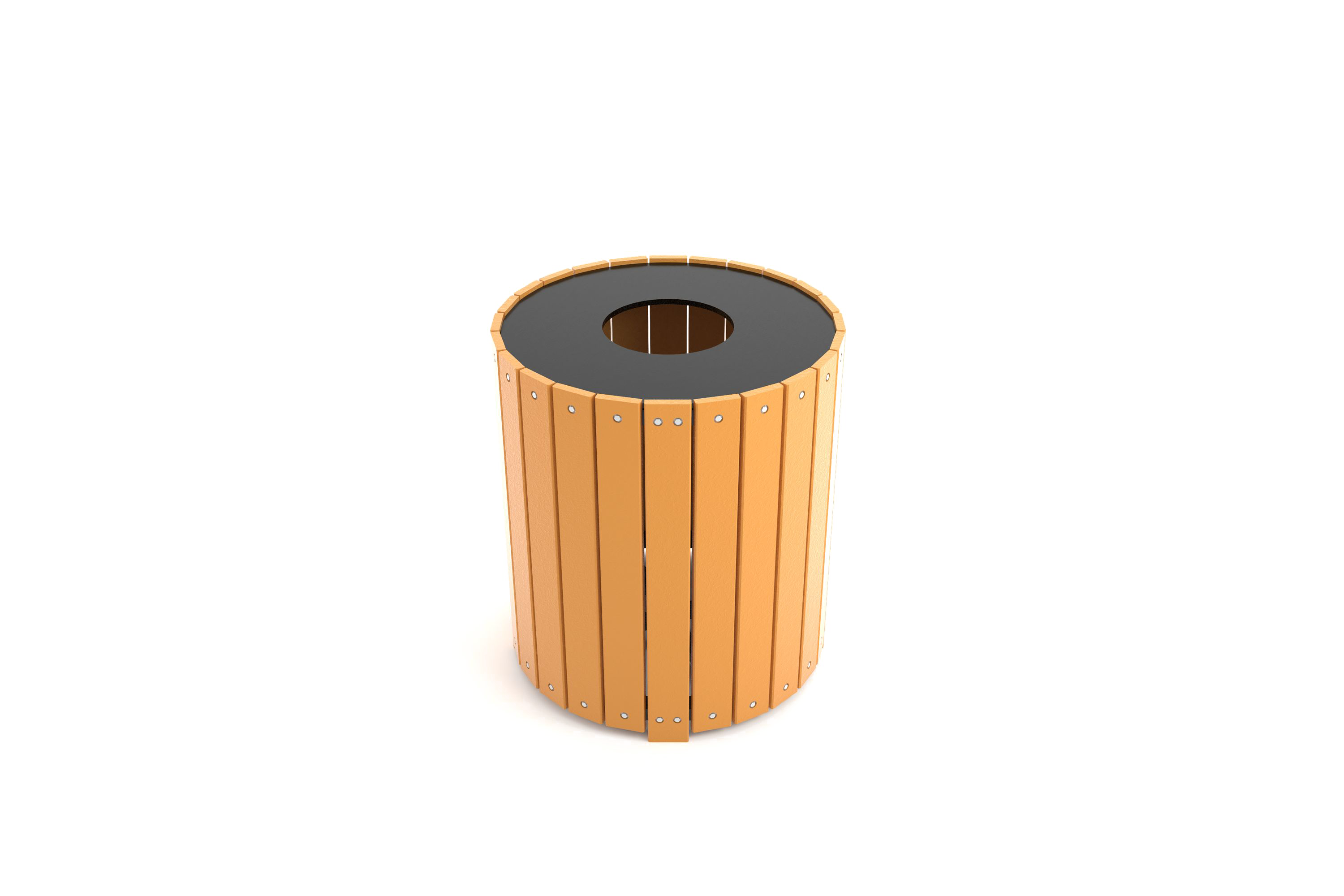 Superior Recreational Standard 32 Gallon Round recycled Receptacle With HDPE plastic lid PB32R