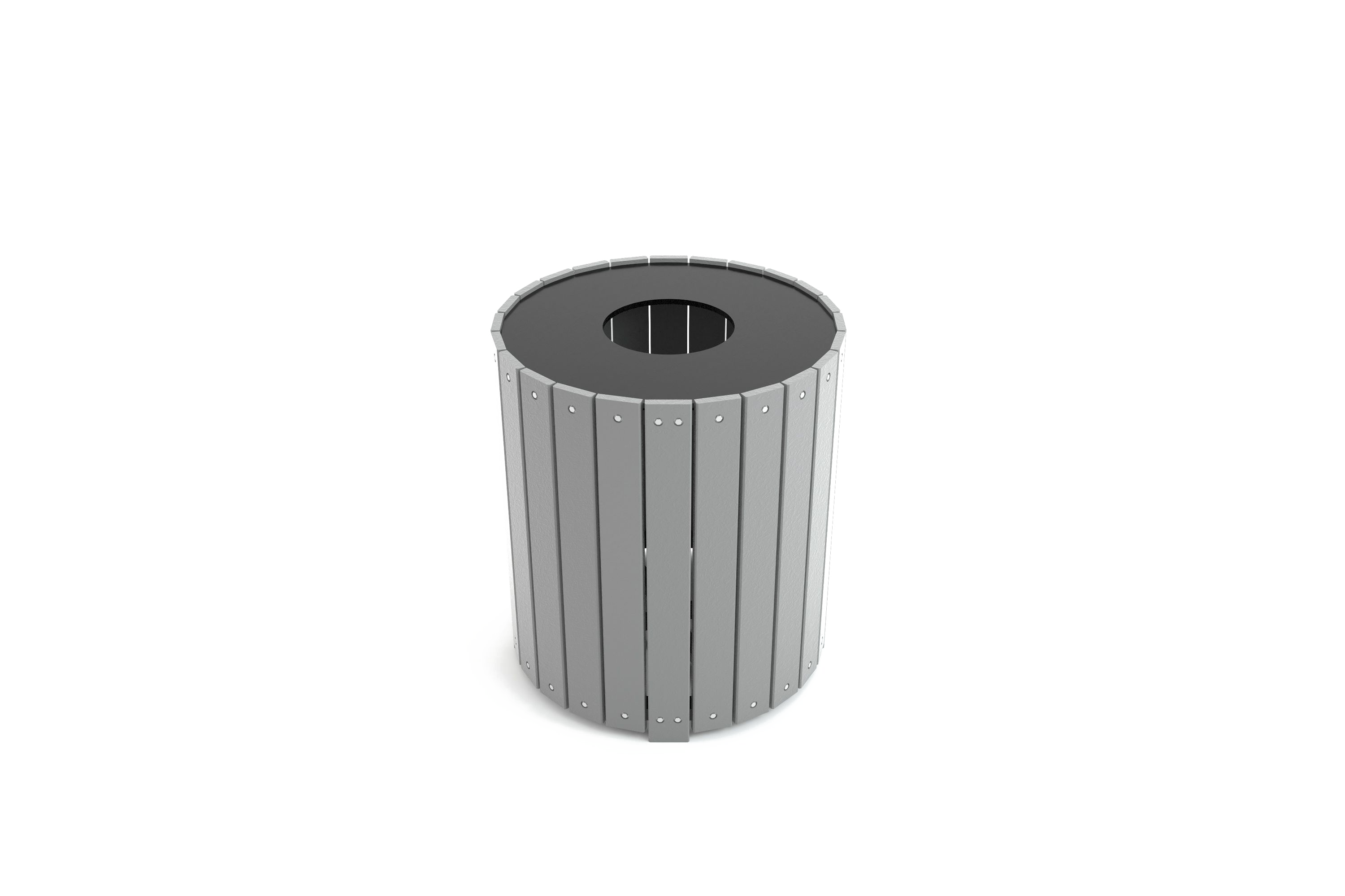 Superior Recreational Standard 32 Gallon Round recycled Receptacle With HDPE plastic lid PB32R