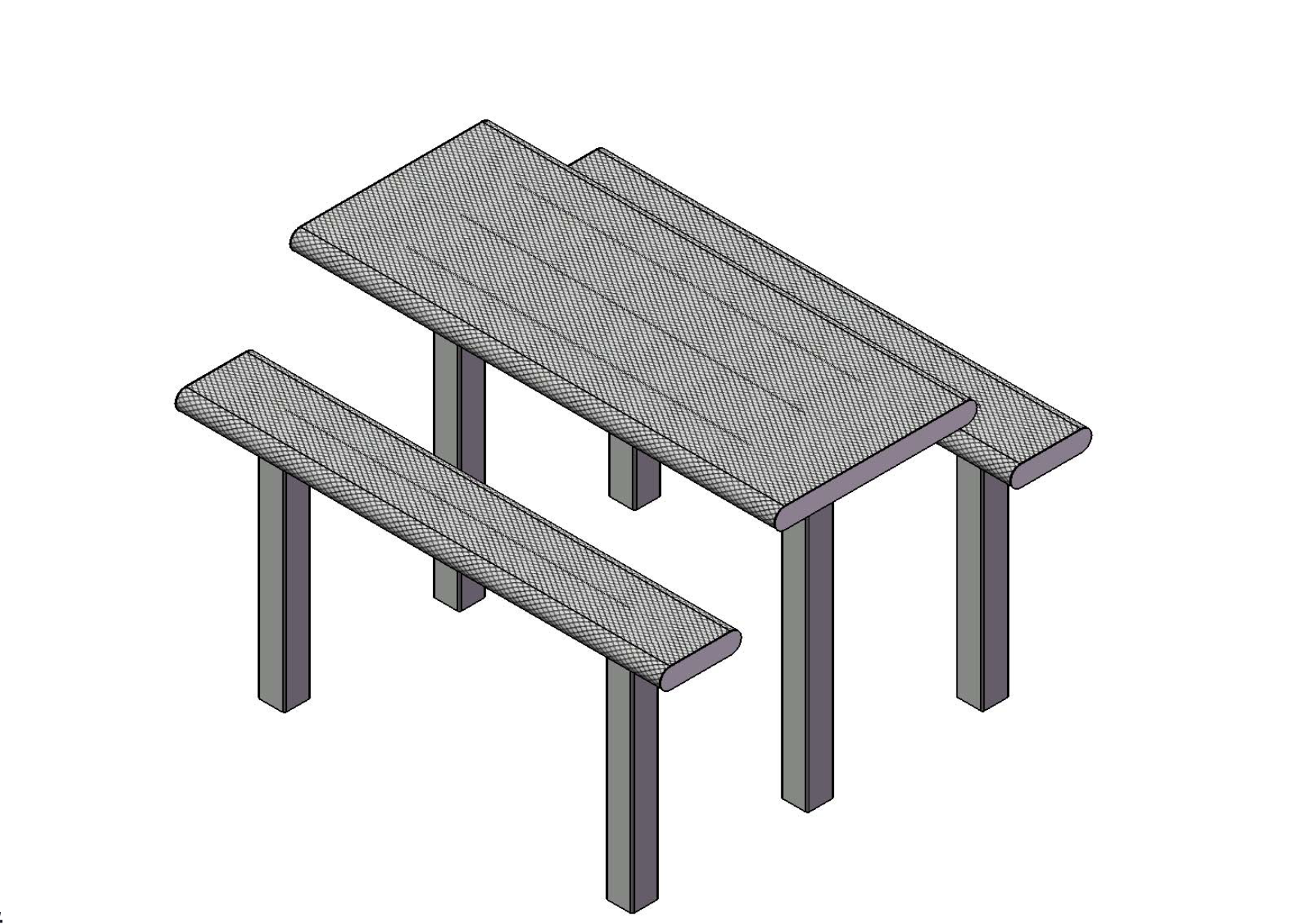 Superior Recreational  6ft Rolled 4-4 Table with 2 Unattached 6ft Seats T6ROLL4-4S