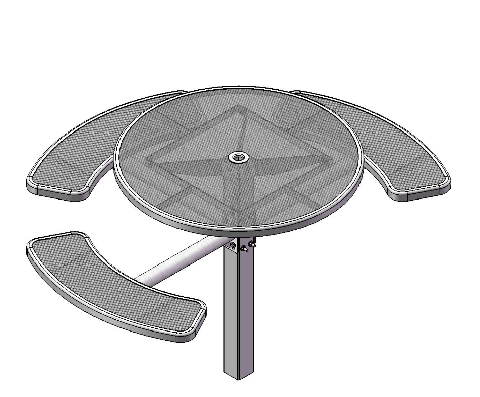 Superior Amenities UltraLeisure Expanded Metal Round Pedestal Table - T46RACSPEDS