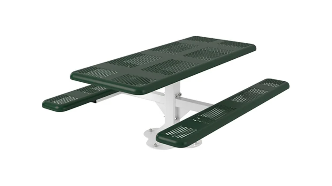 Superior Amenities Perforated Rectangle Double Pedestal Table - T8PERFDBLPEDS
