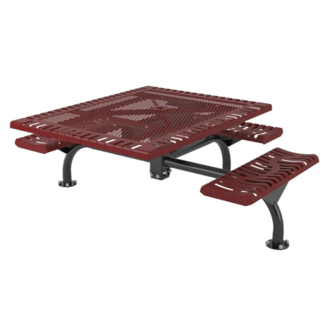 Superior Recreational 46ft x 57ft Classic Accessible Square Web Table with 3 Attached Seats T46WEBCLASS-3SMADA