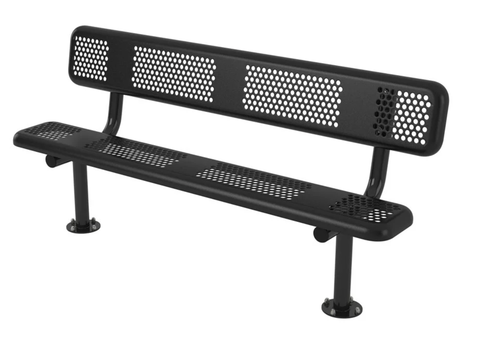 Superior Amenities Perforated Style Bench with Back - B8WBPERF4-4S