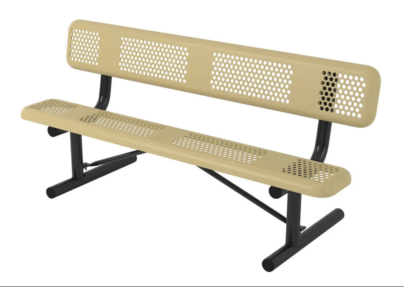 Superior Amenities Perforated Style Bench with Back - B8WBPERF4-4S