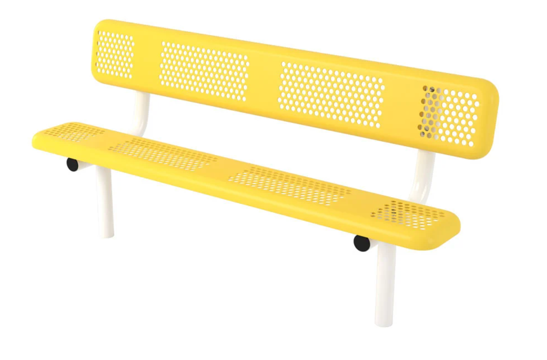 Superior Amenities Perforated Style Bench with Back - B8WBPERF4-4S