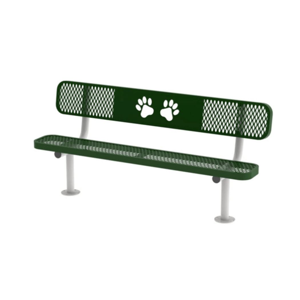 Superior Amenities 6′ UltraLeisure Standard Bench with Back Paws Design - B6WBULP-PWS