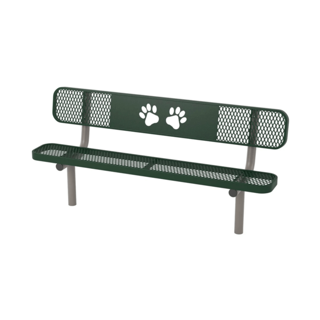 Superior Amenities 6′ UltraLeisure Standard Bench with Back Paws Design - B6WBULP-PWS