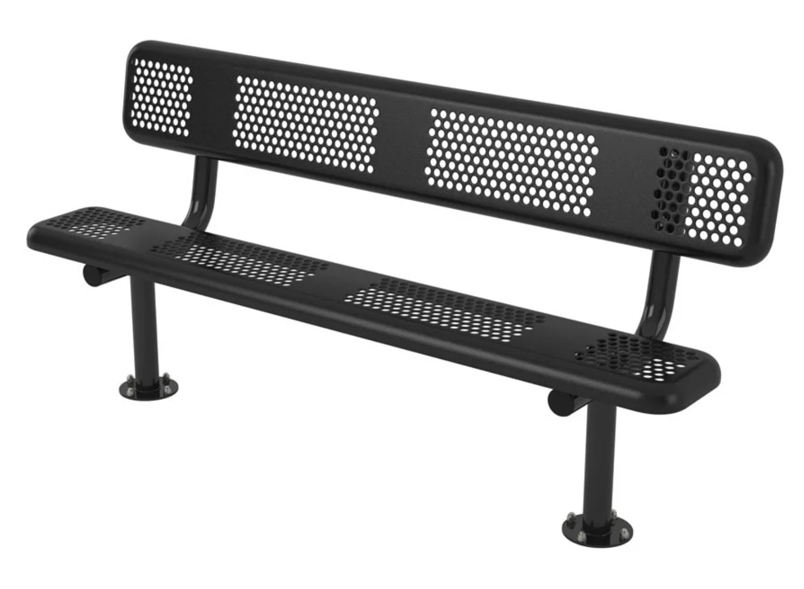 Superior Amenities Perforated Style Bench with Back - B8WBPERF4-4S