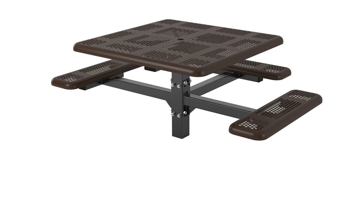 Superior Amenities Perforated Square Pedestal Table - T46PERFPEDS
