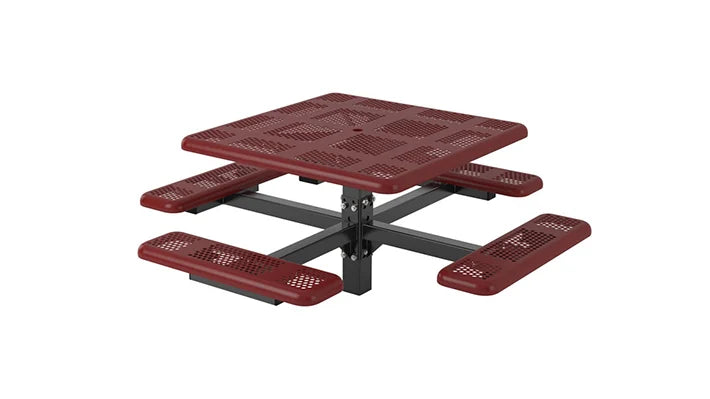 Superior Amenities Perforated Square Pedestal Table - T46PERFPEDS