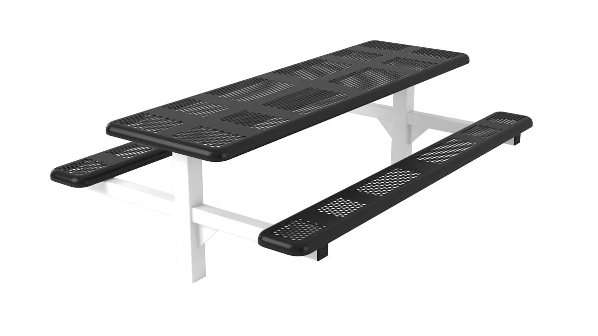 Superior Amenities Perforated Accessible Rectangle Double Pedestal Table - T8PERFDBLPEDHDCPS