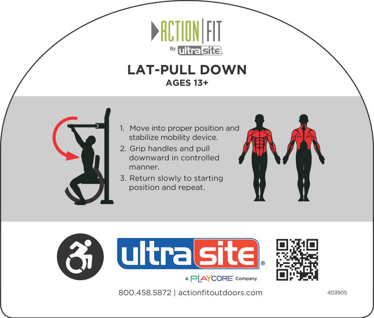 ActionFit Lat Pull Down (Accessible) UP180S