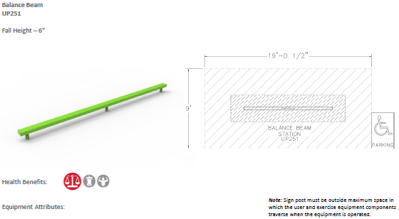 ActionFit Balance Beam Station UP251/UP197