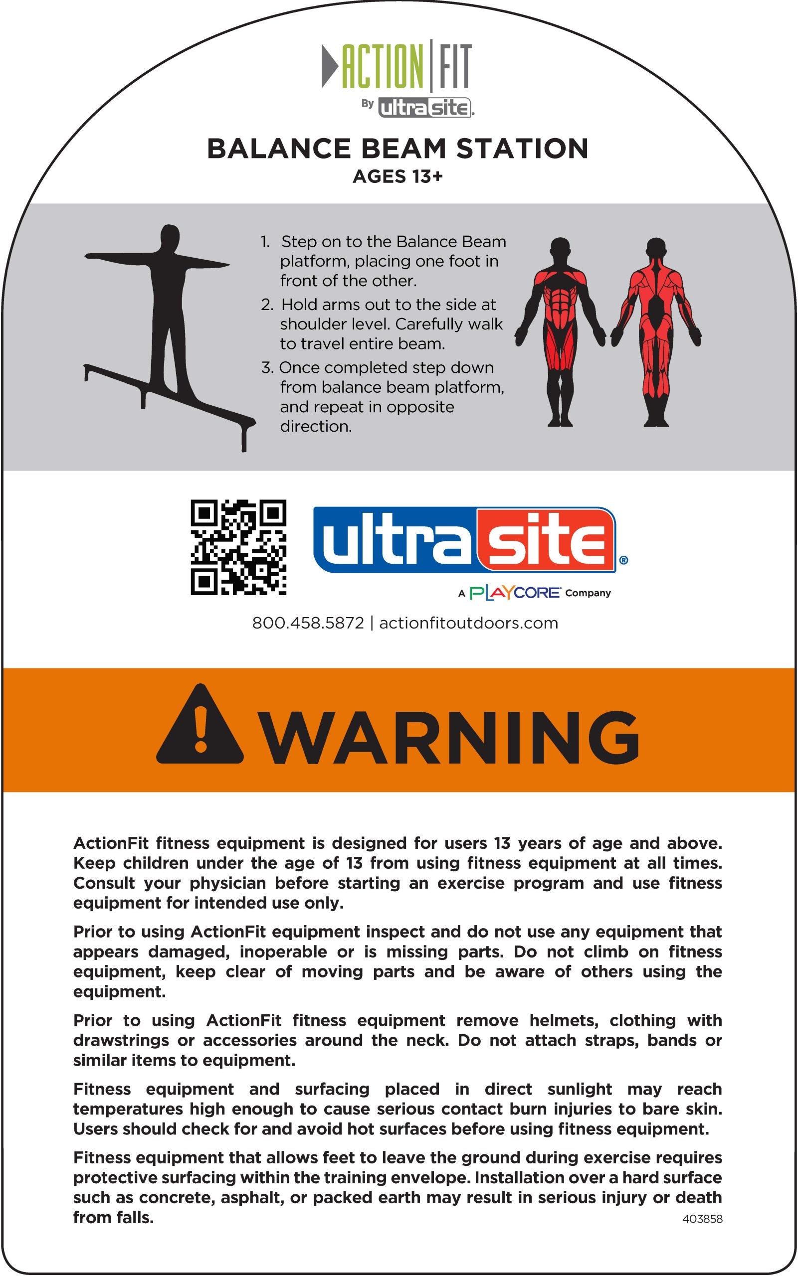 ActionFit Balance Beam Station UP251/UP197