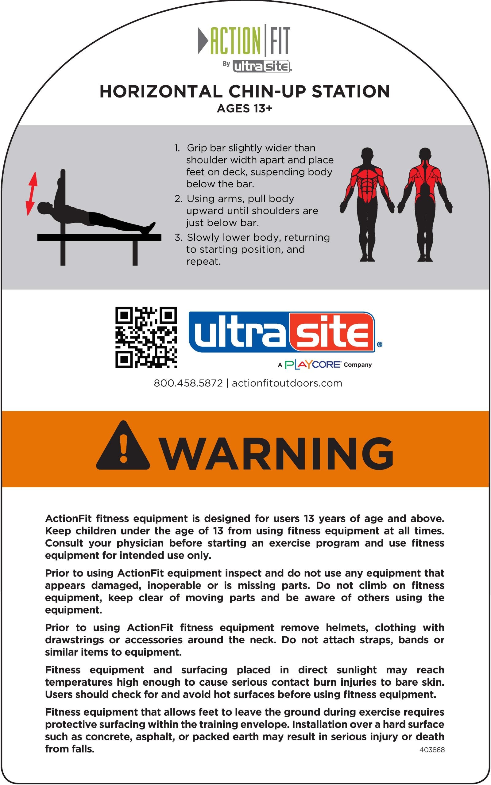 ActionFit Horizontal Chin-Up Station UP259