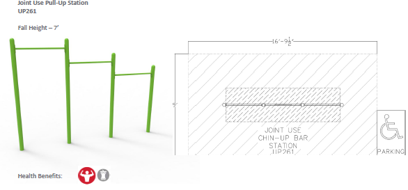 ActionFit Joint Use Chin-Up Bar Station UP261